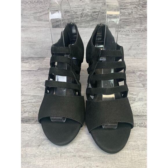 Eileen Fisher Womens Black Strappy Wedge Sandals Size 6.5 - Picture 2 of 8
